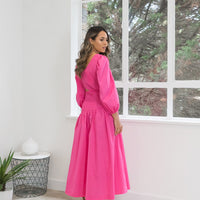 Willow Shirred Bodice Dress Pink - ONLINE ONLY